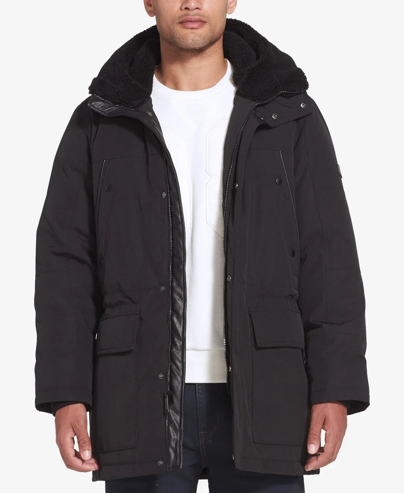 Women's Black Hooded Parka Jacket — Photo 1