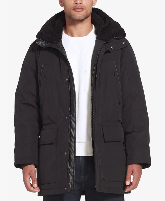 Women's Black Hooded Parka Jacket — Photo 1